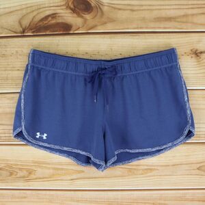 Under Armour HeatGear Activewear Shorts Womens Sz L Dark Blue Loose Fit‎ Stretch